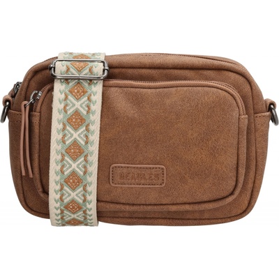 Beagles dámská crossbody kabelka Malaga s dekorativním popruhem hnědá