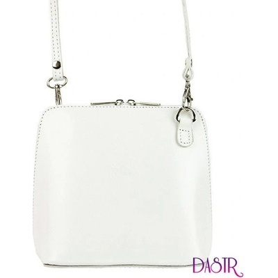 Diva kožená malá dámská crossbody kabelka bílá