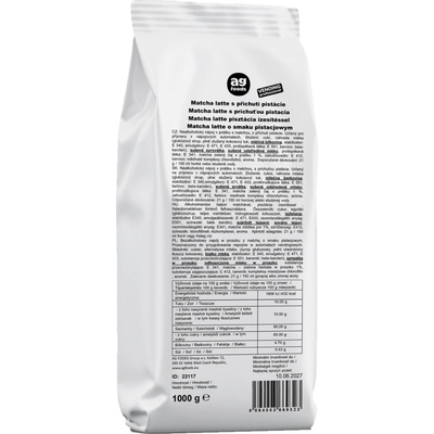 AG FOODS PRO Matcha latte s příchutí pistácie 1000 g