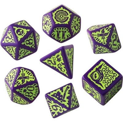Sada kostek Pathfinder: Goblin Purple & green