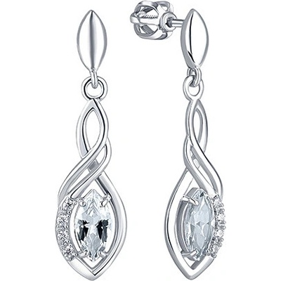 Soliter Strieborné visiace náušnice s kryštálmi 436 001 00573 04