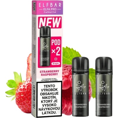 ELFBAR ELFA PRO V2 Pod 2Pack STRAWBERRY RASPBERRY 2000 potiahnutí