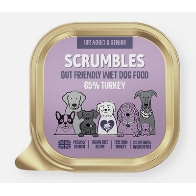 Scrumbles беззърнена мокра храна за кучета с пуйка, 150 г