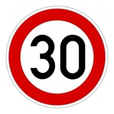 Dopravní Značka B20a - 2.třída Nejvyšší dovolená rychlost Rychlost: 30km/h