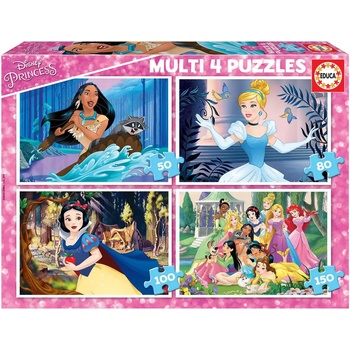 Educa - Puzzle 4x Disney Princess puzzles - 40 - 99 piese