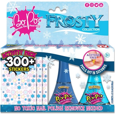 Bo Po módní sada samolepky ledové království Lak 2 ks bílá sv modrá