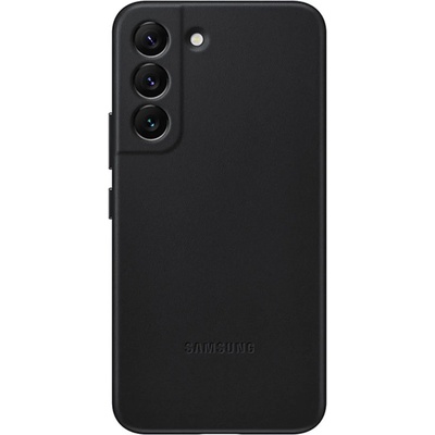 Samsung Оригинален гръб Samsung Leather Cover за Galaxy S22 - Черен, EF-VS901LBE