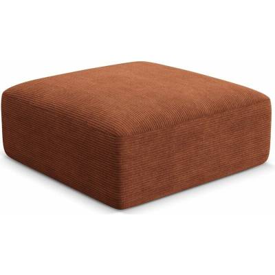 Cosmopolitan Design Terakotově oranžová manšestrová podnožka Campi 90 x 90 cm