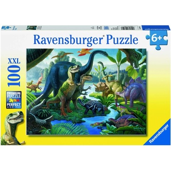 Ravensburger Пъзел Ravensburger от 100 XXL части - Земя на динозаври (10740)
