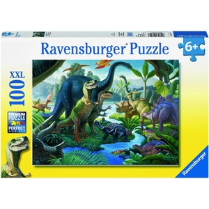 Ravensburger Пъзел Ravensburger от 100 XXL части - Земя на динозаври (10740) - ozone