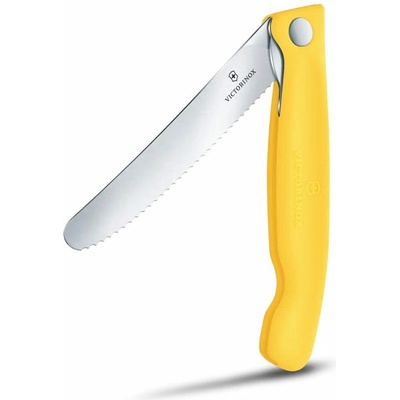 Victorinox Piknikový nôž Swiss Classic Wavy 11 cm žltý 6.7838.FC1
