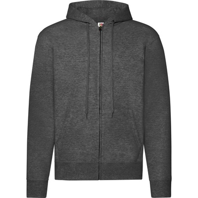 Fruit of the Loom mikina Classic Hooded Sweat Jacket s kapucí na zip COT162062t3701 dark heathe