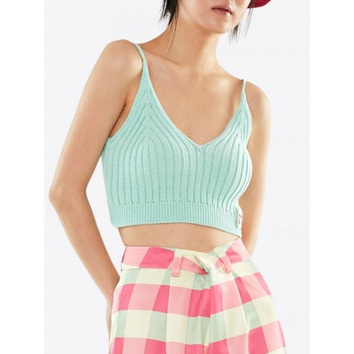 #VDR Pastel Mint Crop Top Zelená