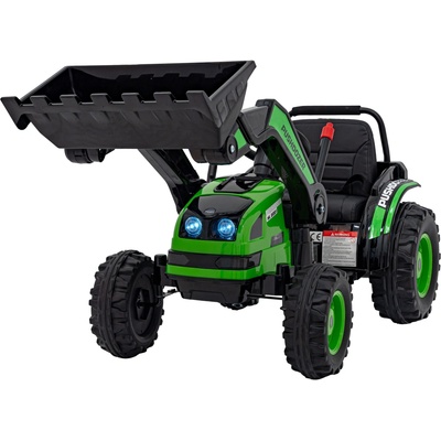 Joko elektrický Traktor Pushdozer s Predným Nakladačom zelená
