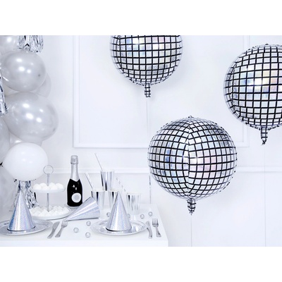 PartyDeco Fóliový balón holografická disco guľa