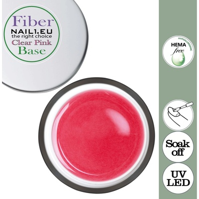 Fiber Base Clear Pink se sklo vláknem 15 ml