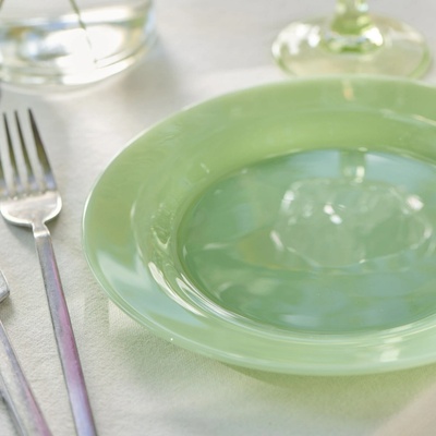Ib Laursen Talíř s borosilikátového skla Colours 21 cm zelený multi barva sklo