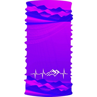 SportCool multifunkčný šál EKG Tatry ružový