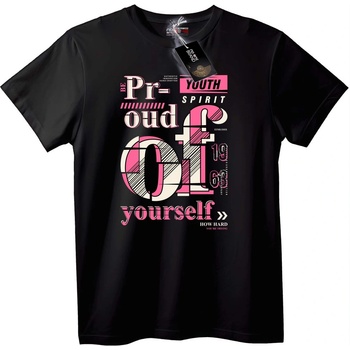 NOONEBRAND Тениска Горд от Себе Си - M, Black