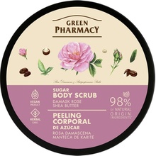 Green Pharmacy Sugar Body Scrub - cukrový telový peeling 200 ml Damask Rose ● Shea Butter - damašková ruža a bambucké maslo