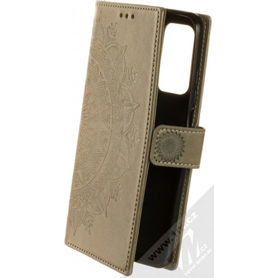 Pouzdro 1Mcz Glyptic Mandala 1 Book flipové Xiaomi Mi 10T 5G, Mi 10T Pro 5G šedobéžové