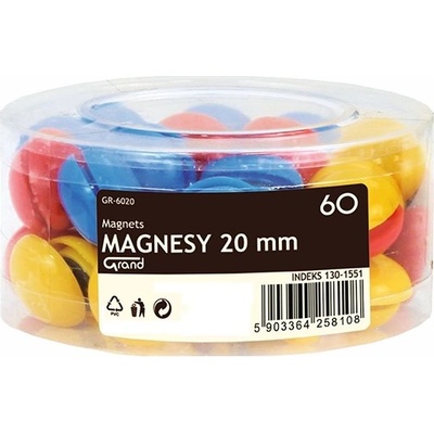 GRAND Магнит за маса grand 20 мм 60 броя смесени цветове 130-1551 (130-1551)