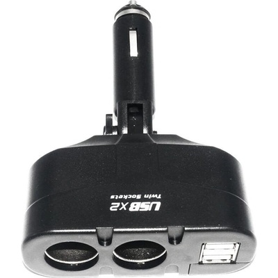 Разклонител за запалка WF-0668, 2 гнезда, 2 USB изходa 12/24V (WF-0668)