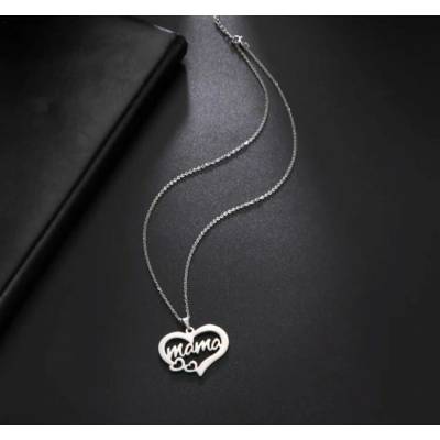 Prosperk Řetízek ocelový stříbrný maminka v srdíčku S5160