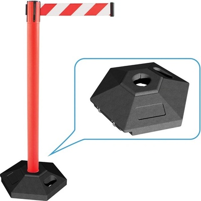 Zahradzovací stĺpik so samonavíjacím pásom, červená/biela