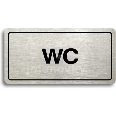 ACCEPT Piktogram WC - stříbrná tabulka - černý tisk