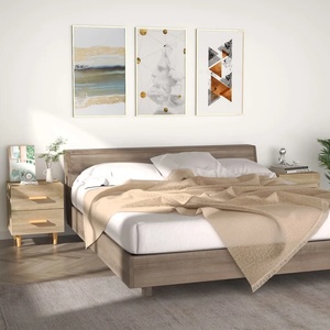 vidaXL Нощни шкафчета, 2 бр, дъб сонома, 40x35x47, 5 см (811977)