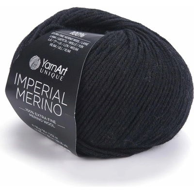 Pletací příze YarnArt IMPERIAL MERINO 3301 černá, jednobarevná, 50g/100m
