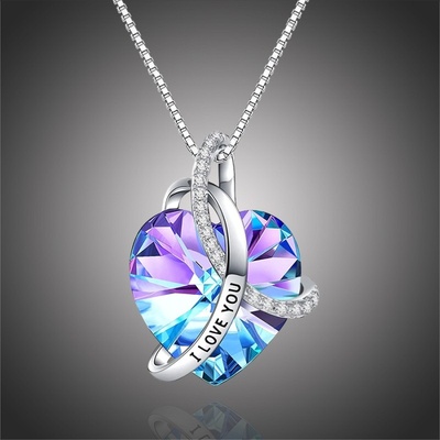 Grace Silver Jewellery Exkluzivní Swarovski elements I love you srdíčko NH1206-N1976 Stříbrná
