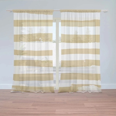 Sablio Záclony Zlaté pruhy: 2ks 150x250cm