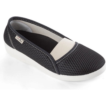 Nazúvacie baleríny s pružným priehlavkom čierne