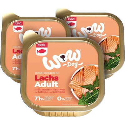 WOW Losos s rajčaty Adult 3 x 150 g