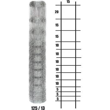 Lesnické pletivo uzlové - výška 125 cm, drát 1,6/2,0 mm, 13 drátů