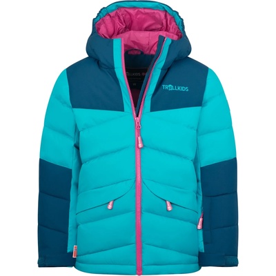 TROLLKIDS Детско синтетично яке Trollkids Girl's Narvik Jacket Pro Synthetic jacket - Dark Turquoise / Madeira Blue / Bright Berry - размер 92 (EU) (703-4660-0211)