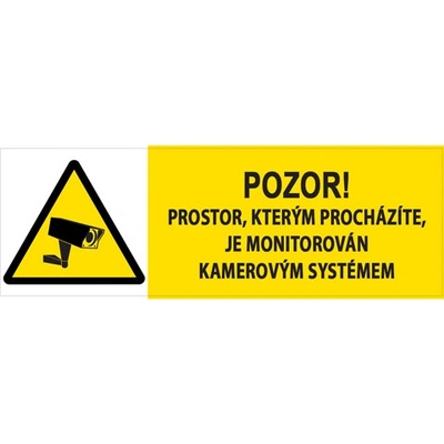 Značka Pozor – Prostor, kterým procházíte, je monitorován kamerovým systémem, fólie, 300 × 100 mm BZ F02/438 – Zboží Dáma