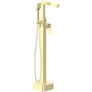 Inter Ceramic Стоящ смесител за вана ICL 8215GOLD, месинг, златен, подово захранване, с шлаух и слушалка, 103.8x22.5см (8215GOLD)