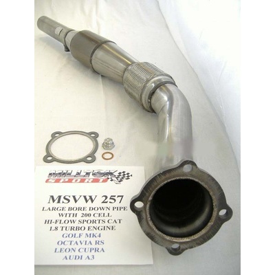 Milltek Sport Downpipe / první díl výfuku Milltek 76mm K03 1.8T se závodním katalyzátorem 200