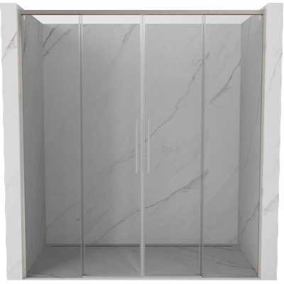 Mexen Rox Двойна плъзгаща се душ врата 170 см, прозрачна, четкан никел (8C2-170-002-97-00)