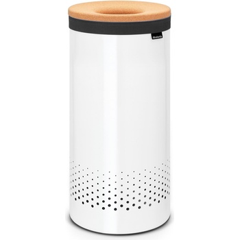 Brabantia Кош за пране 35 л Brabantia стоманен с капаче от корк бял (104367)