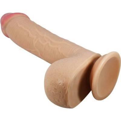 Pretty Love Sliding Skin Series Realistic Dildo With Sliding Skin Suction Cup Flesh 23.4