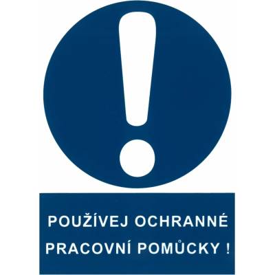 Značka výstrahy_"Používej ochranné pracovní pomůcky"_A4_(P)