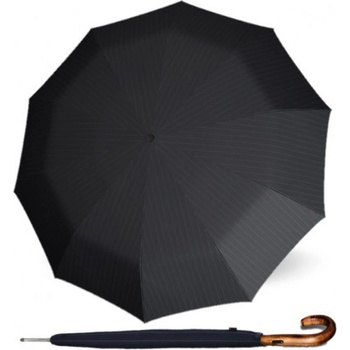 Knirps S.770 Long prints stripe pánsky holový dáždnik černý