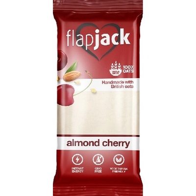 FlapJack Ovesná tyčinka s mandlemi a kandovanými třešněmi v bílé polevě 100g