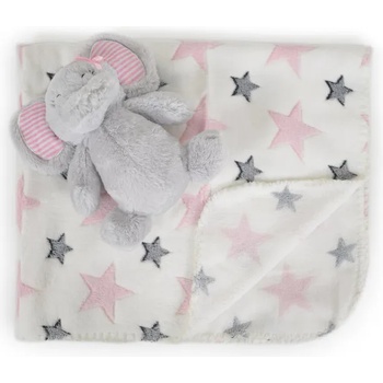 Cangaroo Бебешко одеяло 90/75 cm с играчка Elephant pink