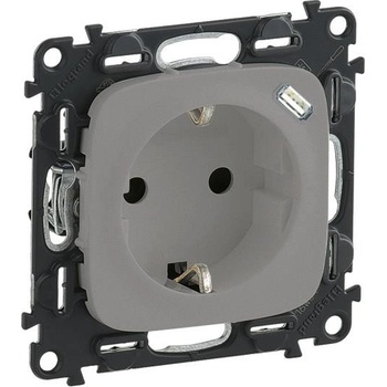 Legrand Контакт ШУКО 2P+E 16A + USB тип C 1.5A 7.5W цвят Алуминий Valena Allure - 753007 (753007)