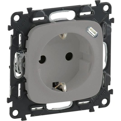 Legrand Контакт ШУКО 2P+E 16A + USB тип C 1.5A 7.5W цвят Алуминий Valena Allure - 753007 (753007)